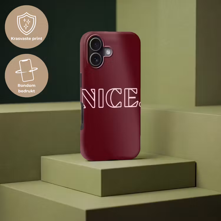 Bordeaux - Nice - minimalistisch Toughcase MagSafe Apple iPhone 17 klein -USP_PrintM_NL