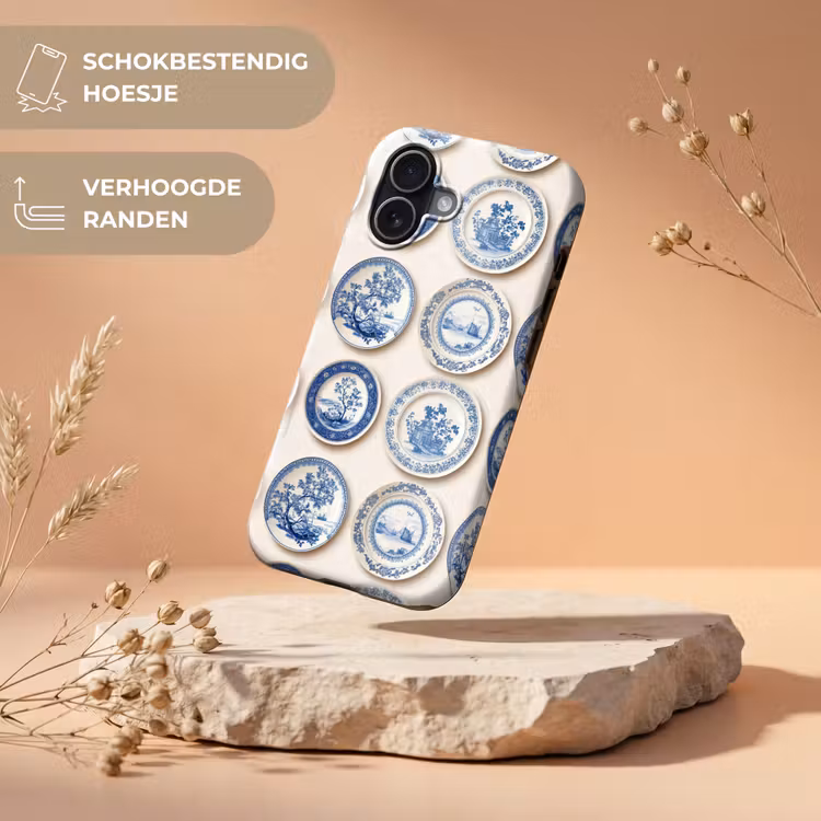 Borden - Bomen - Planten - Blauw Toughcase MagSafe Apple iPhone 17 klein 1017 -USP_RandenV_NL