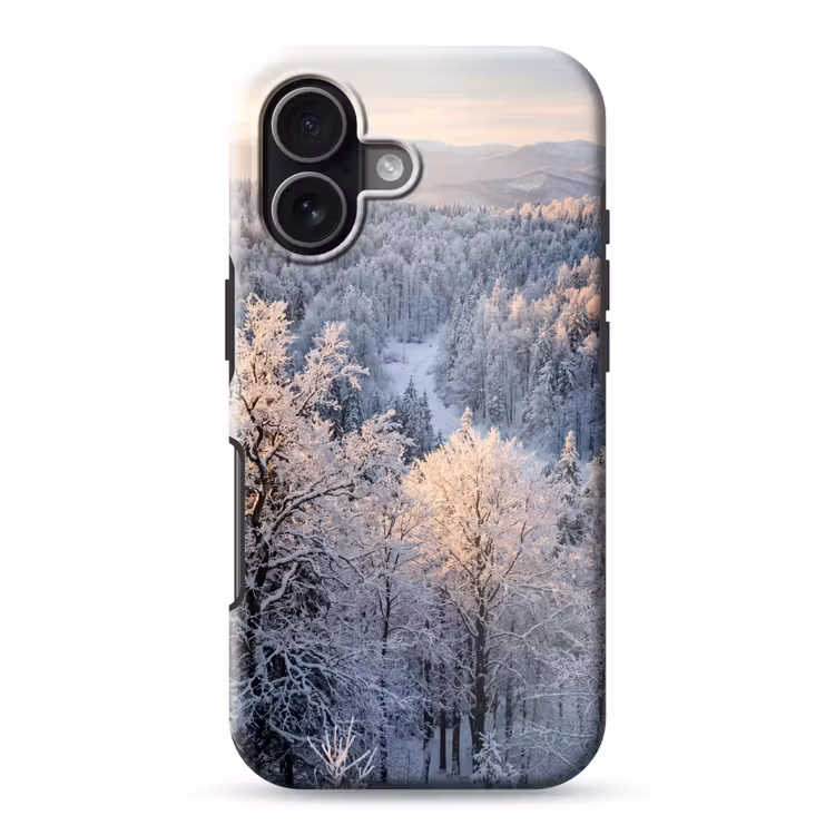 Bos - Bergen - Goud - Winter - Warm Toughcase MagSafe Apple iPhone 17 klein -3d