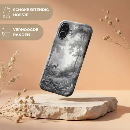 Bos - Hert - Zwart - Wit Toughcase MagSafe Apple iPhone 17 klein -USP_RandenV_NL