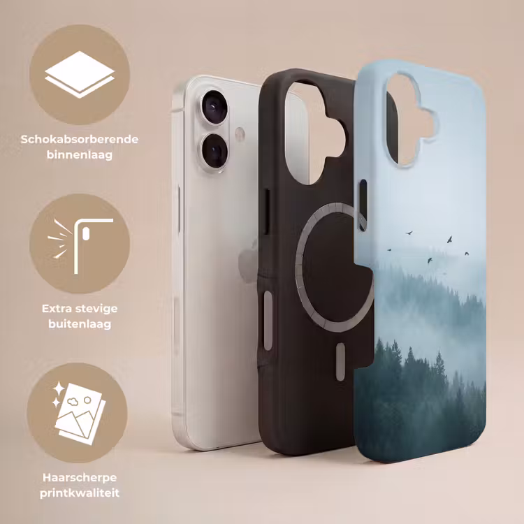 Bos - Mist - Vogels - Natuur - Groen Toughcase MagSafe Apple iPhone 17 klein -USP_Lagen_NL