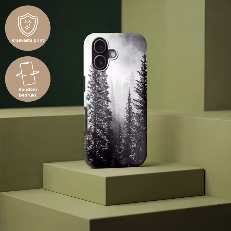 Bos - Mist - Winter - Monochroom - Natuur Toughcase MagSafe Apple iPhone 17 klein -USP_PrintM_NL