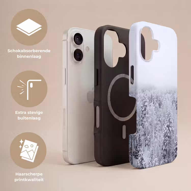 Bos - Sneeuw - Winter - Natuur - Wit Toughcase MagSafe Apple iPhone 17 klein -USP_Lagen_NL