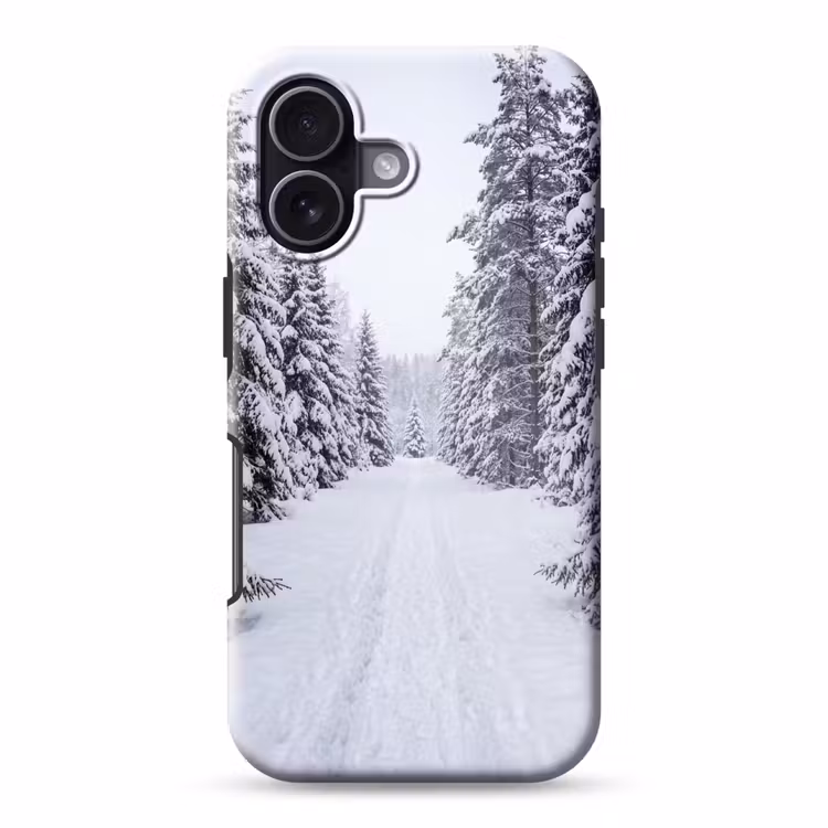 Bos - Winter - Sneeuw - Pad - Natuur Toughcase MagSafe Apple iPhone 17 klein -3d