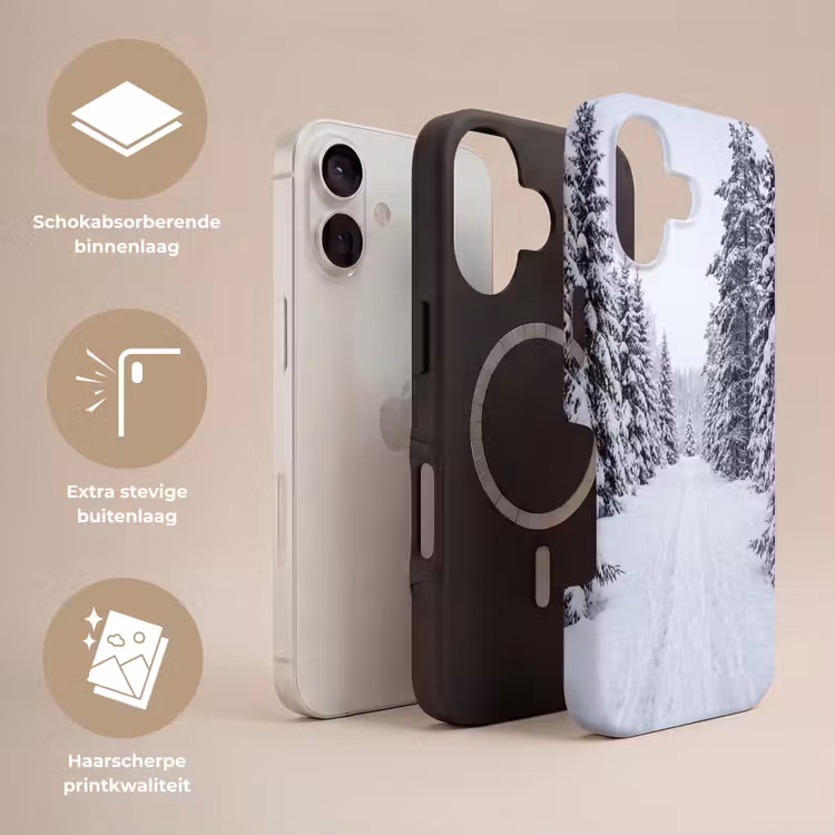 Bos - Winter - Sneeuw - Pad - Natuur Toughcase MagSafe Apple iPhone 17 klein -USP_Lagen_NL