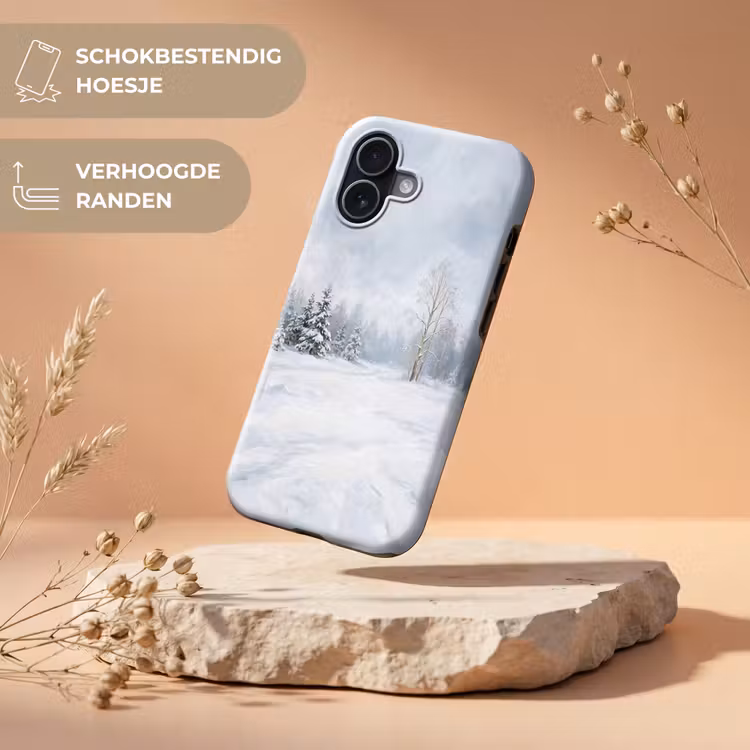 Bospad - Dennen - Sneeuw - Winter - Rustgevend Toughcase MagSafe Apple iPhone 17 klein -USP_RandenV_NL