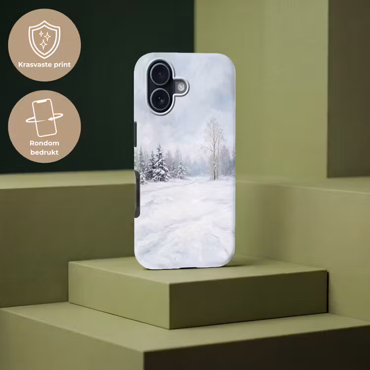Bospad - Dennen - Sneeuw - Winter - Rustgevend Toughcase MagSafe Apple iPhone 17 klein -USP_PrintM_NL