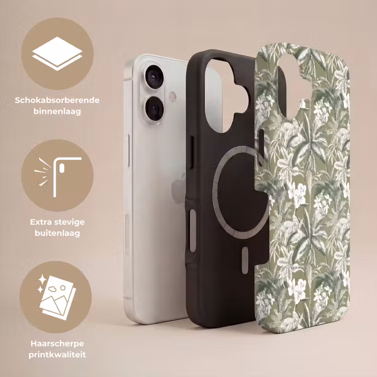 Botanisch - Bloemen - Groen Toughcase MagSafe Apple iPhone 17 klein 1017 -USP_Lagen_NL