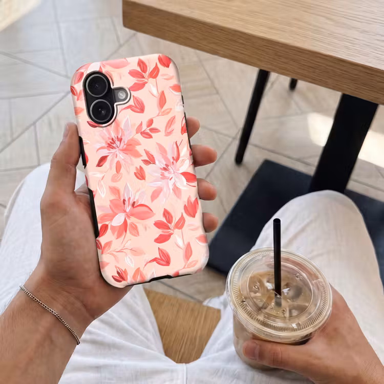 Botanisch - Bloemen - Rood Toughcase MagSafe Apple iPhone 17 klein 1017 -Sfeer1M