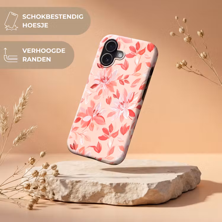 Botanisch - Bloemen - Rood Toughcase MagSafe Apple iPhone 17 klein 1017 -USP_RandenV_NL