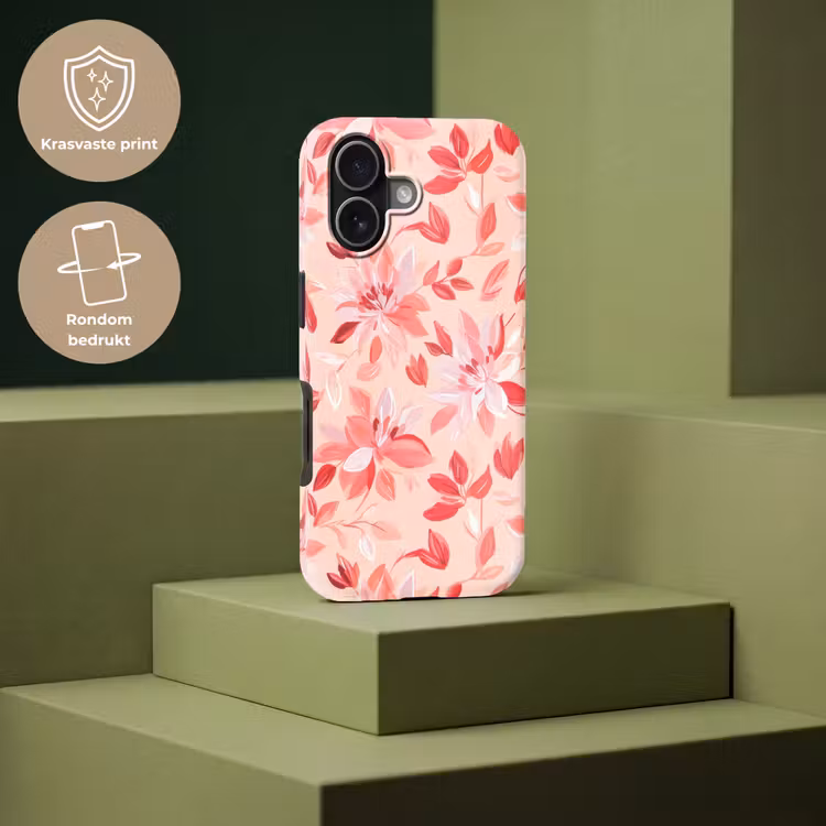 Botanisch - Bloemen - Rood Toughcase MagSafe Apple iPhone 17 klein 1017 -USP_PrintM_NL
