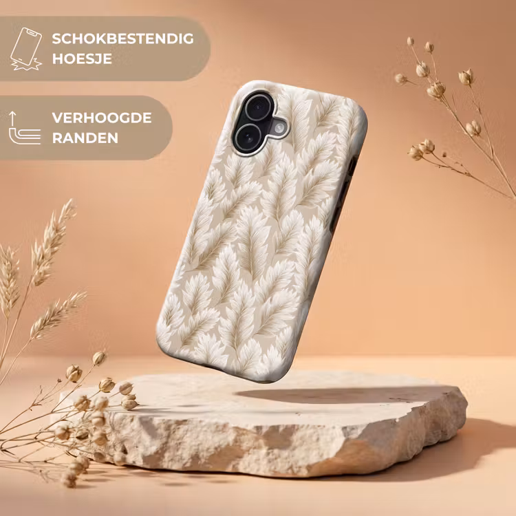 Botanisch - Patroon - Beige Toughcase MagSafe Apple iPhone 17 klein 1017 -USP_RandenV_NL