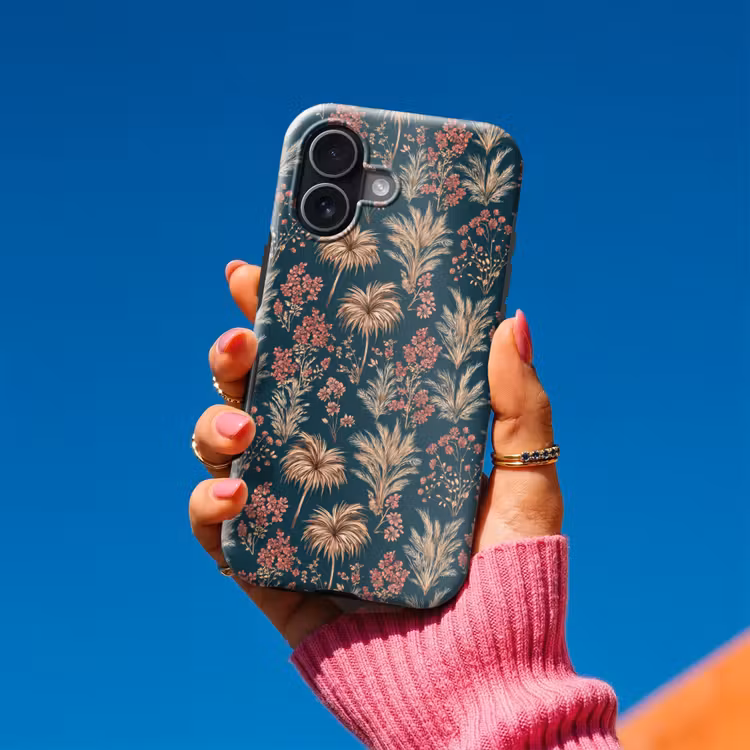 Botanisch - Patroon - Blauw Toughcase MagSafe Apple iPhone 17 klein 1017 -Sfeer1V