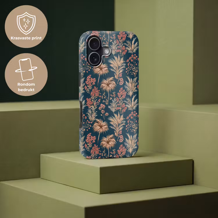 Botanisch - Patroon - Blauw Toughcase MagSafe Apple iPhone 17 klein 1017 -USP_PrintM_NL