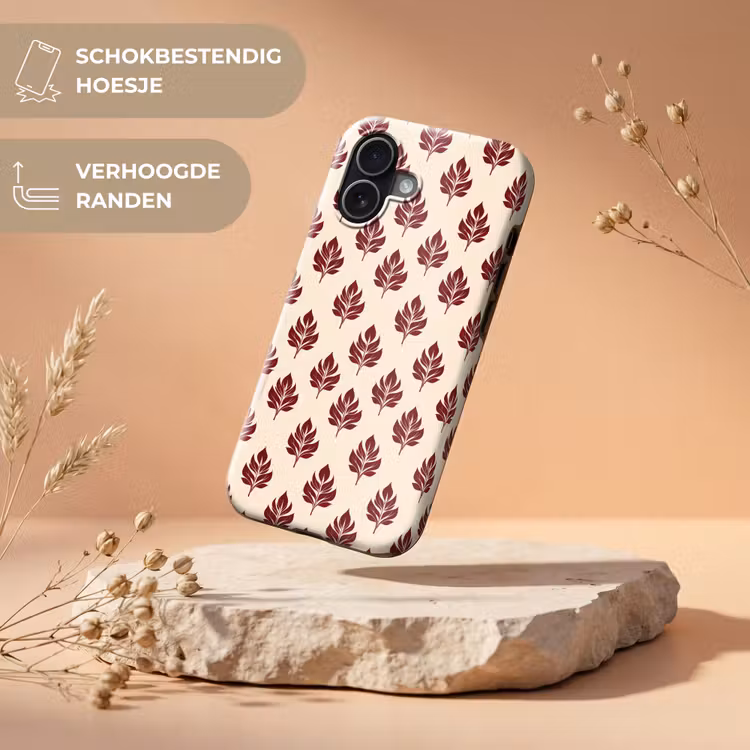 Botanisch - Patroon - Bordeaux Toughcase MagSafe Apple iPhone 17 klein 1017 -USP_RandenV_NL