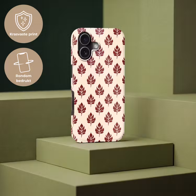 Botanisch - Patroon - Bordeaux Toughcase MagSafe Apple iPhone 17 klein 1017 -USP_PrintM_NL