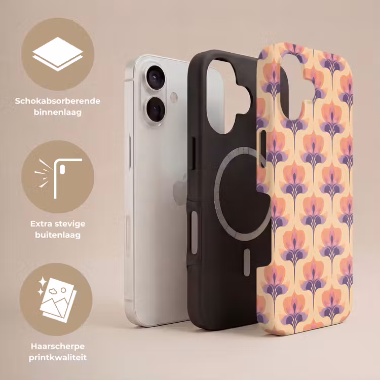 Botanisch - Patroon - Pastel Toughcase MagSafe Apple iPhone 17 klein 1017 -USP_Lagen_NL