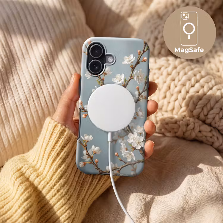 Botanisch - Stilleven - Blauw Toughcase MagSafe Apple iPhone 17 klein -USP_MagsafeV