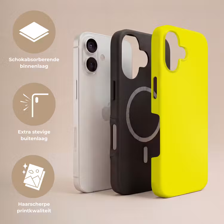 Bright - Canary - Geel Toughcase MagSafe Apple iPhone 17 klein 1017 -USP_Lagen_NL