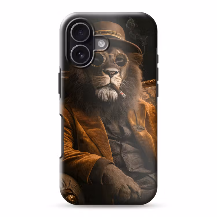 Bril - Leeuw - Bank - Hoed Toughcase MagSafe Apple iPhone 17 klein -3d