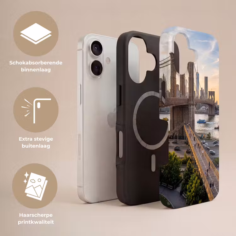 Brug - Rivier - Stad - Zonsondergang - Architectuur Toughcase MagSafe Apple iPhone 17 klein -USP_Lagen_NL