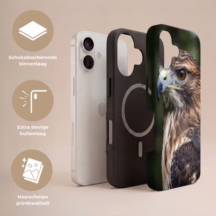 Buizerd - Roofvogel - Natuur - Bruin Toughcase MagSafe Apple iPhone 17 klein -USP_Lagen_NL