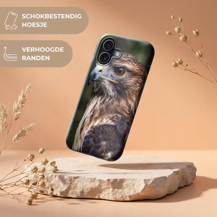 Buizerd - Roofvogel - Natuur - Bruin Toughcase MagSafe Apple iPhone 17 klein -USP_RandenV_NL