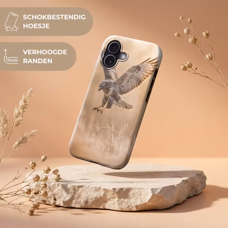 Buizerd - Roofvogel - Natuur - Bruin Toughcase MagSafe Apple iPhone 17 klein -USP_RandenV_NL