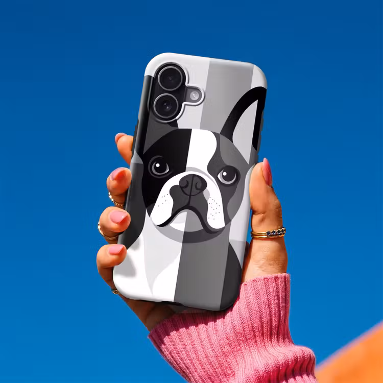 Buldog - Zwart - Abstract - Vlakken Toughcase MagSafe Apple iPhone 17 klein -Sfeer1V