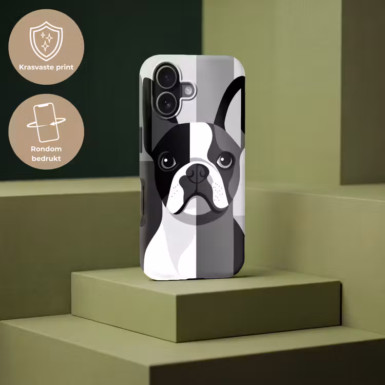 Buldog - Zwart - Abstract - Vlakken Toughcase MagSafe Apple iPhone 17 klein -USP_PrintM_NL