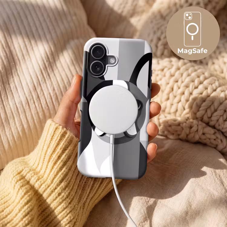 Buldog - Zwart - Abstract - Vlakken Toughcase MagSafe Apple iPhone 17 klein -USP_MagsafeV