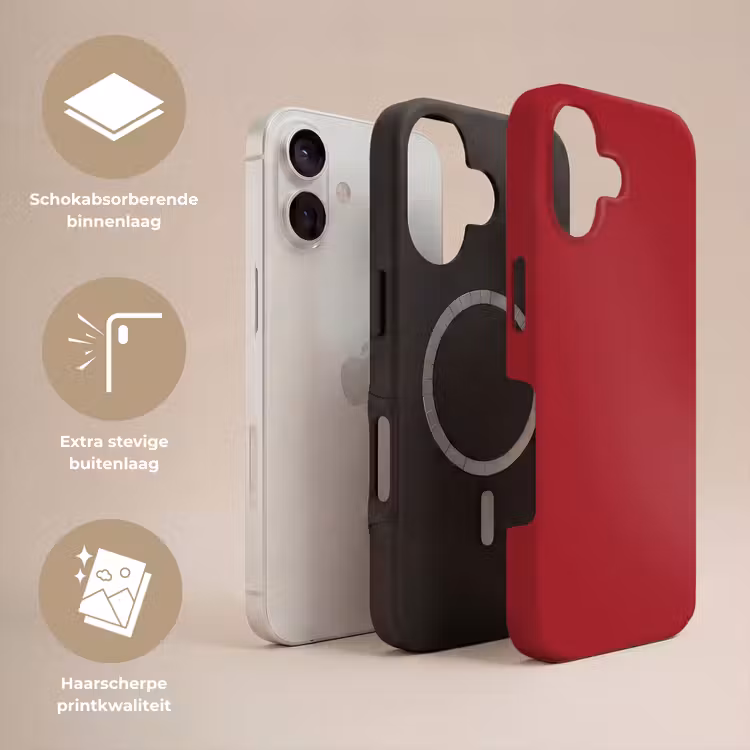 Burgundy - Wine - Rood Toughcase MagSafe Apple iPhone 17 klein 1017 -USP_Lagen_NL