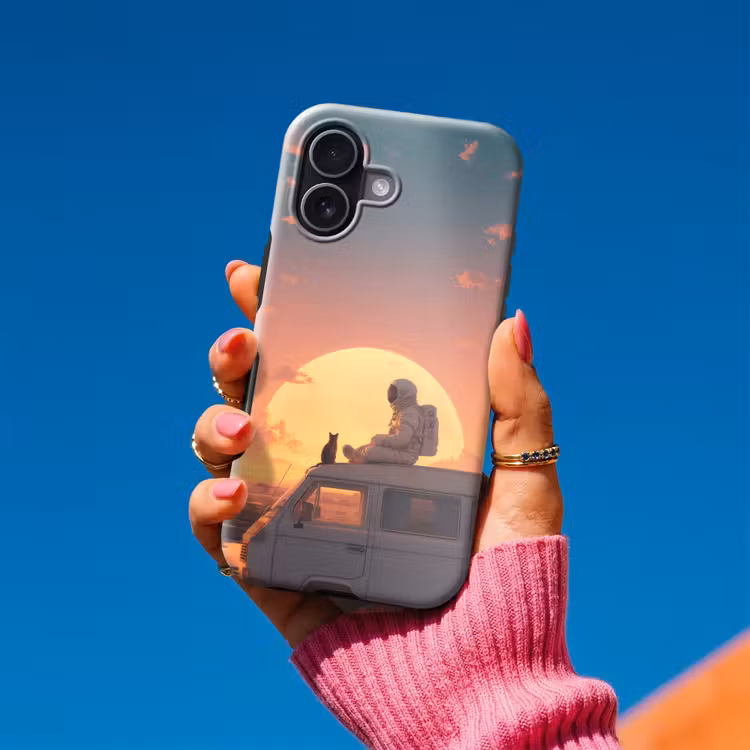 Busje - Kat - Zonsondergang - Oranje Toughcase MagSafe Apple iPhone 17 klein -Sfeer1V