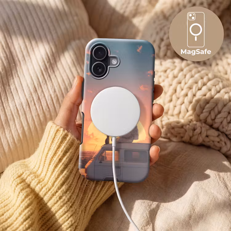 Busje - Kat - Zonsondergang - Oranje Toughcase MagSafe Apple iPhone 17 klein -USP_MagsafeV