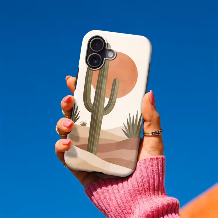 Cactus - Duinen - Modern - Landschap - Groen Toughcase MagSafe Apple iPhone 17 klein -Sfeer1V