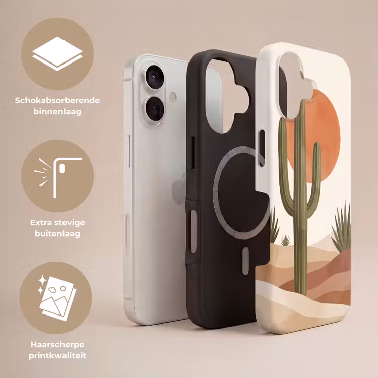 Cactus - Duinen - Modern - Landschap - Groen Toughcase MagSafe Apple iPhone 17 klein -USP_Lagen_NL