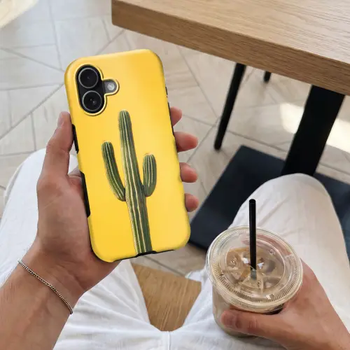 Cactus - Groen - Minimalistisch Toughcase MagSafe Apple iPhone 17 klein -Sfeer1M
