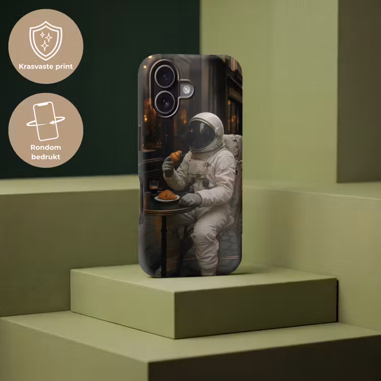 Café - Croissant - Koffie - Astronaut Toughcase MagSafe Apple iPhone 17 klein -USP_PrintM_NL