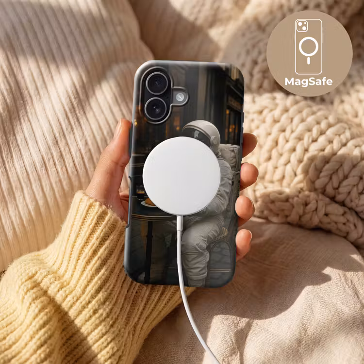 Café - Croissant - Koffie - Astronaut Toughcase MagSafe Apple iPhone 17 klein -USP_MagsafeV