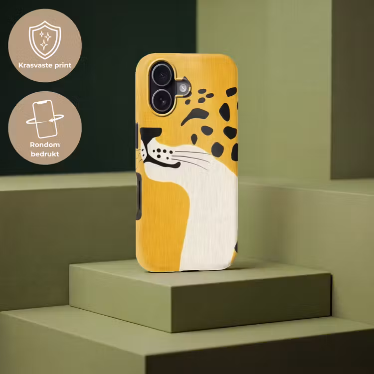 Cheetah - Illustratie - Geel Toughcase MagSafe Apple iPhone 17 klein -USP_PrintM_NL