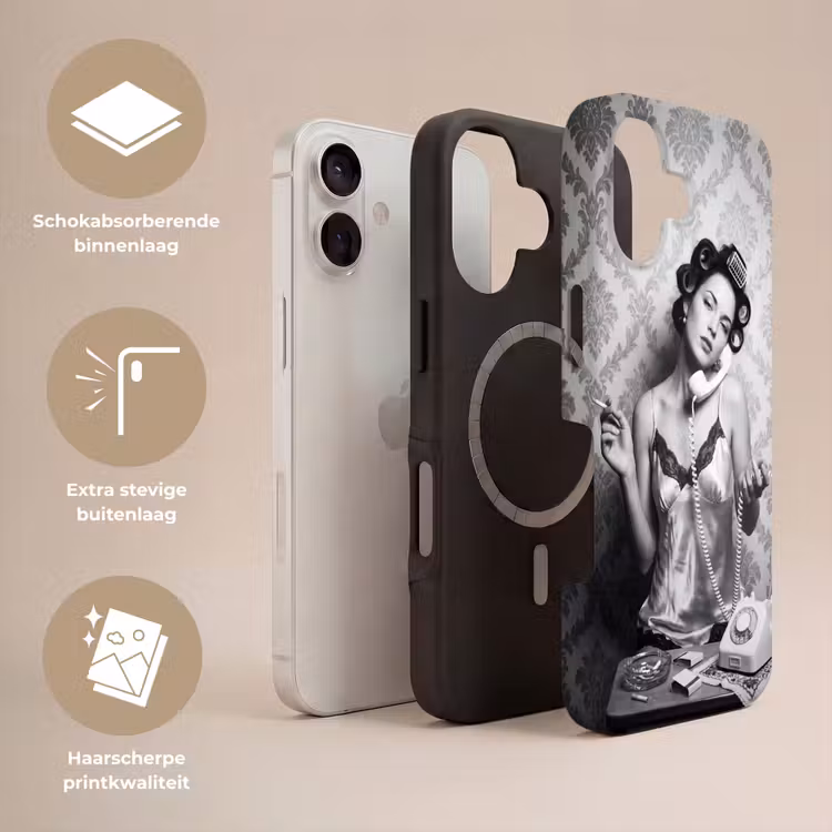 Chic - Vrouw - Zwart - Wit Toughcase MagSafe Apple iPhone 17 klein -USP_Lagen_NL