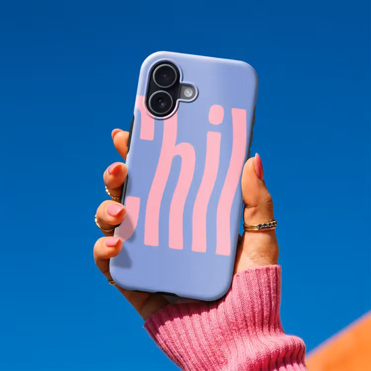 Chill - Roze - Blauw - Golvend Toughcase MagSafe Apple iPhone 17 klein -Sfeer1V