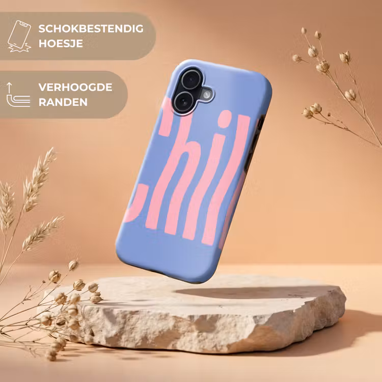 Chill - Roze - Blauw - Golvend Toughcase MagSafe Apple iPhone 17 klein -USP_RandenV_NL