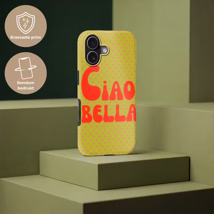 Ciao bella - Rood - Groen - Stippen Toughcase MagSafe Apple iPhone 17 klein -USP_PrintM_NL