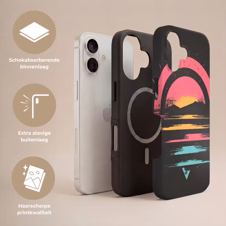 Cirkel - Abstract - Roze Toughcase MagSafe Apple iPhone 17 klein -USP_Lagen_NL