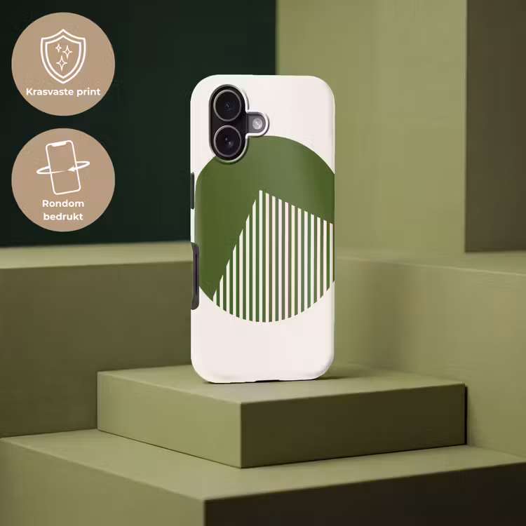 Cirkel - Strepen - Geometrisch - Abstract - Groen Toughcase MagSafe Apple iPhone 17 klein -USP_PrintM_NL