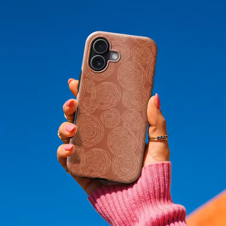 Cirkels - Abstract - Artistiek - Terracotta Toughcase MagSafe Apple iPhone 17 klein 1017 -Sfeer1V
