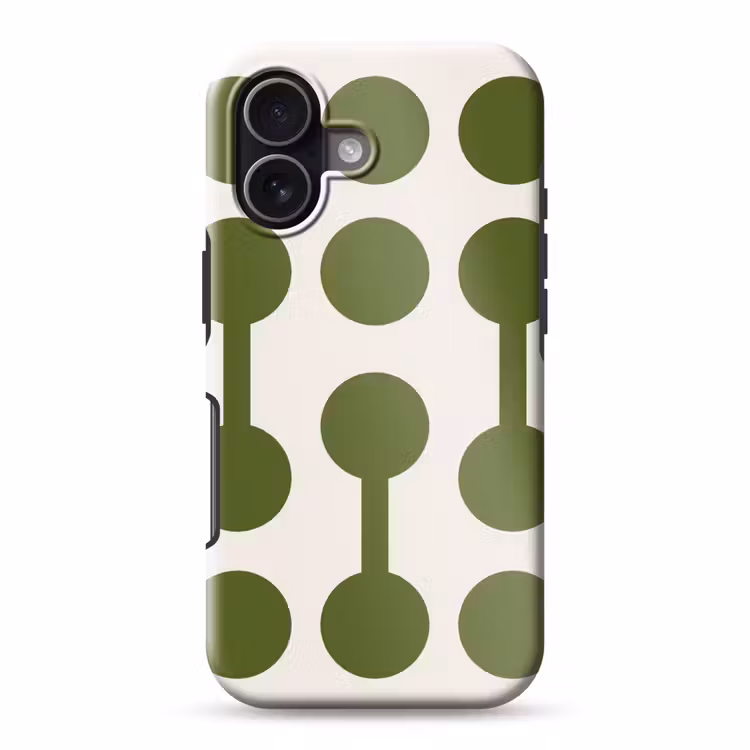 Cirkels - Geometrisch - Abstract - Modern - Groen Toughcase MagSafe Apple iPhone 17 klein -3d