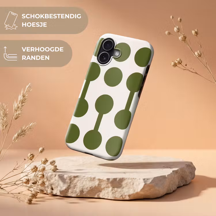 Cirkels - Geometrisch - Abstract - Modern - Groen Toughcase MagSafe Apple iPhone 17 klein -USP_RandenV_NL