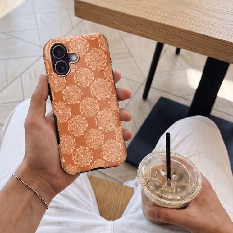 Cirkels - Grafisch - Patroon - Terracotta Toughcase MagSafe Apple iPhone 17 klein 1017 -Sfeer1M
